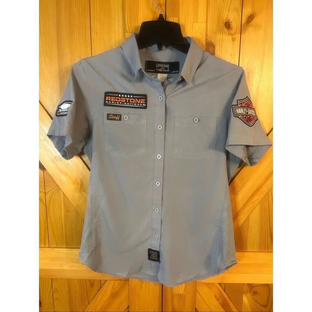 Harley Davidson Genuine Workwear Redstone Button Up READ Size Small Petite (5984